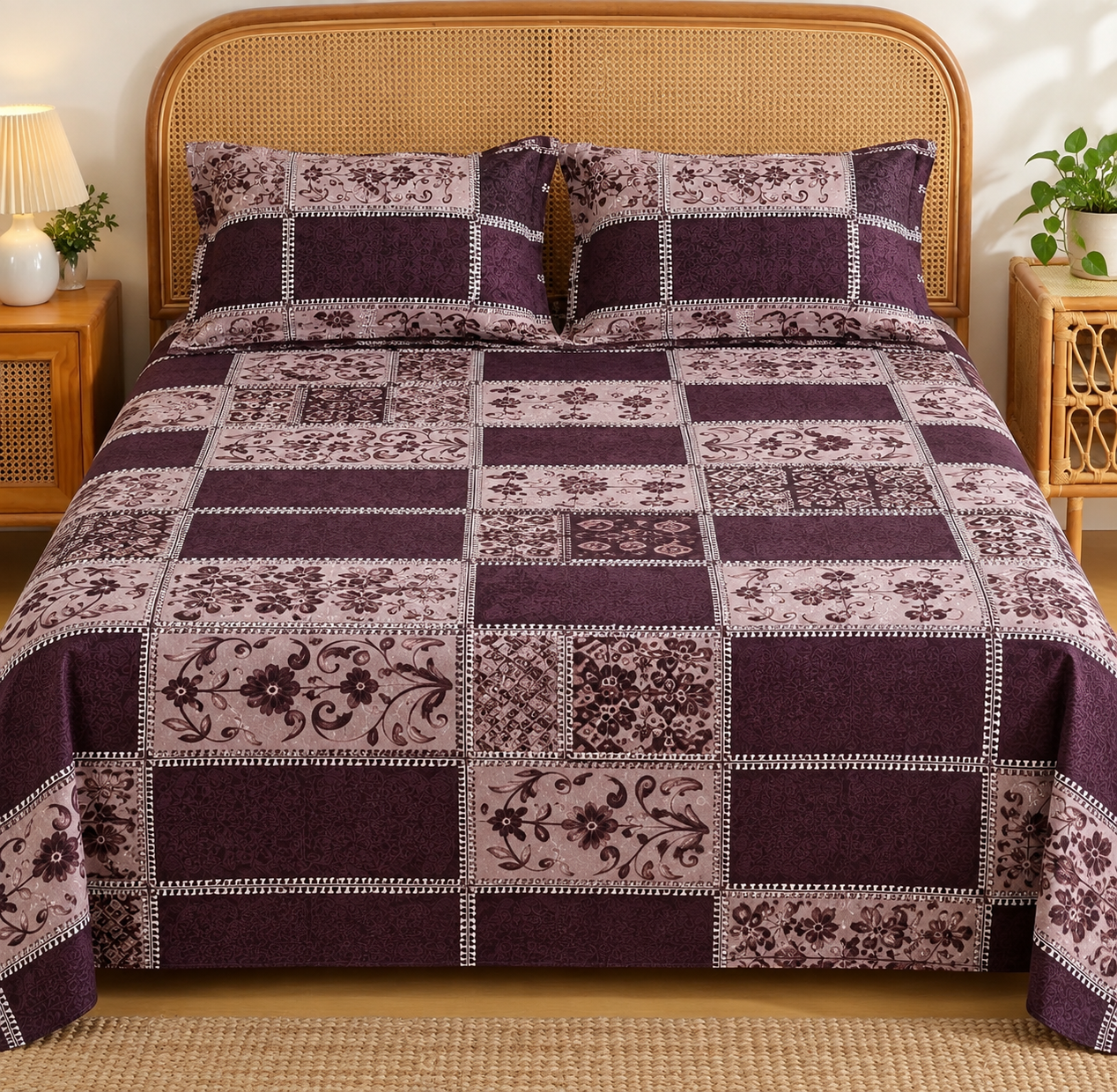 Plum Floral Patchwork